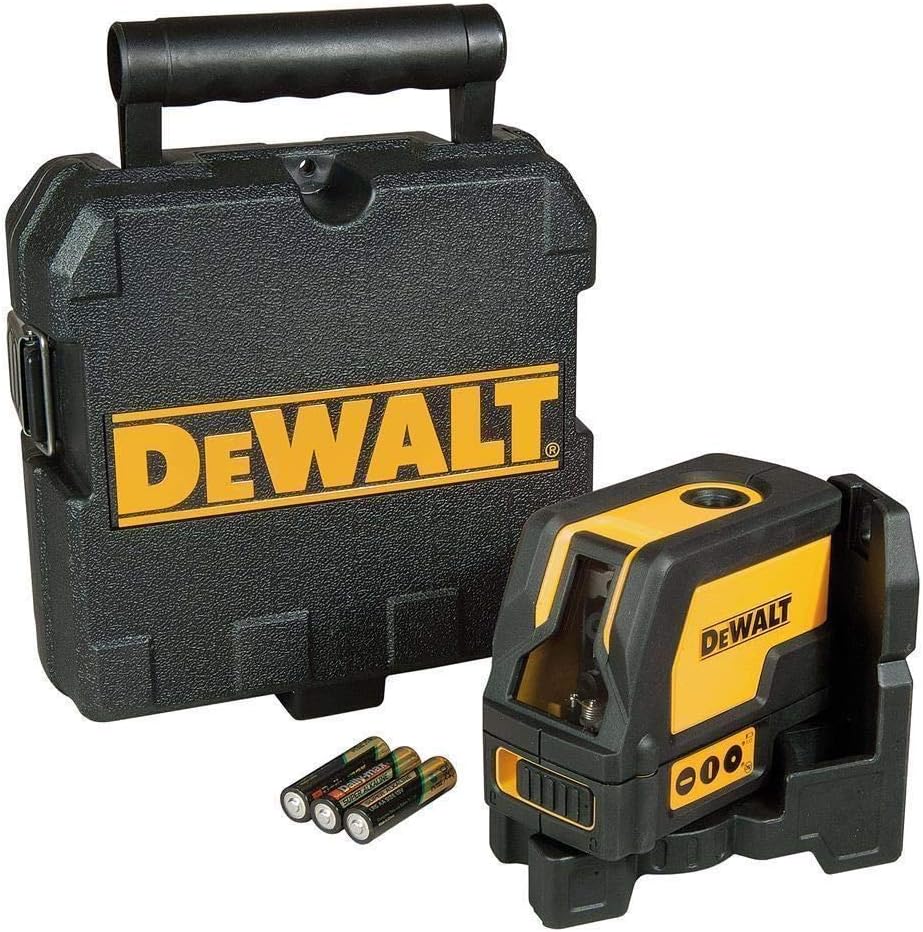 DEWALT Kreuzlinien-Laser mit 2 Lotpunkten (rote Laserdiode, selbstnivellierende, Pulsmodus, Laserkla