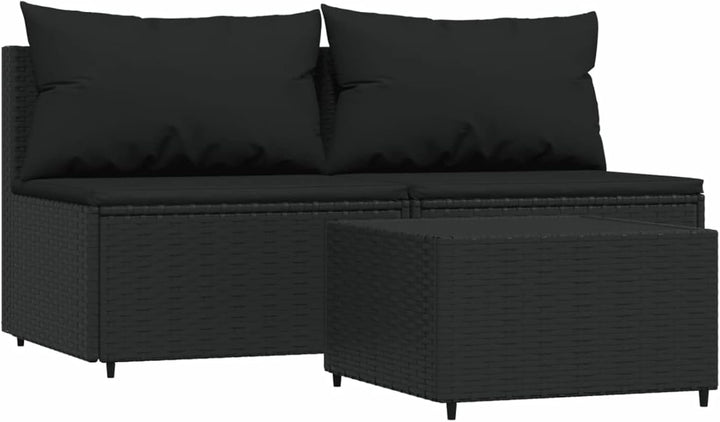 Yolola Poly-Rattan 2-Sitzer Balkonsofa mit Tisch | Balkonmöbel Kleiner Balkon | Gartensofa Set | Rat