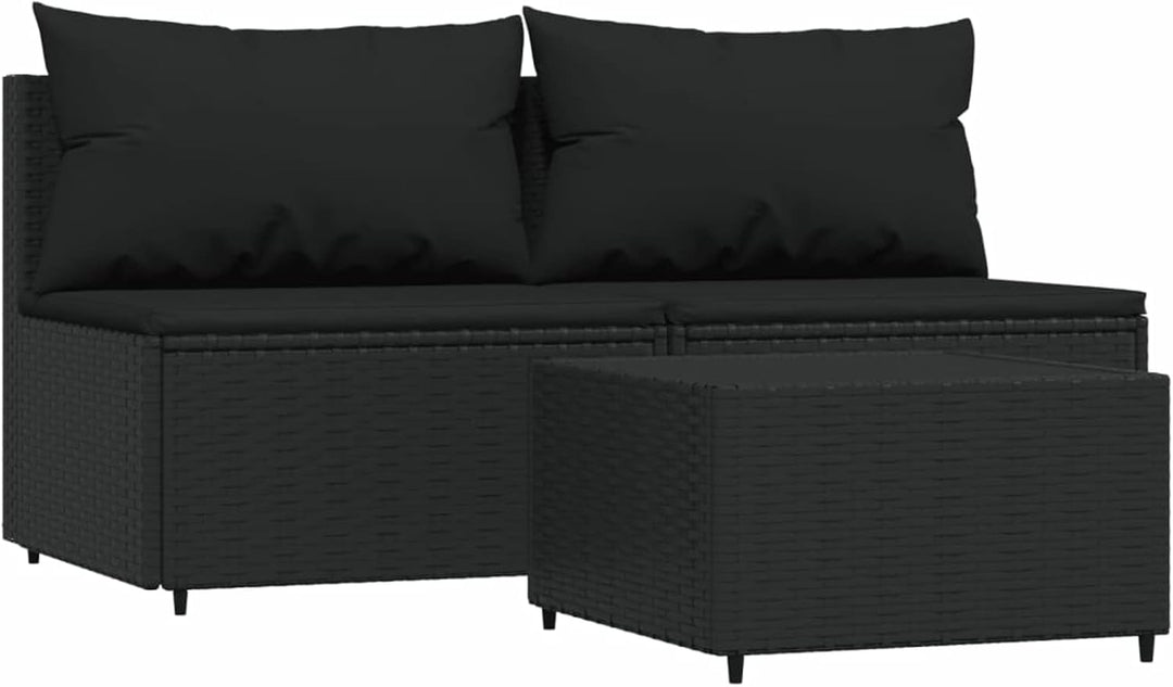 Yolola Poly-Rattan 2-Sitzer Balkonsofa mit Tisch | Balkonmöbel Kleiner Balkon | Gartensofa Set | Rat