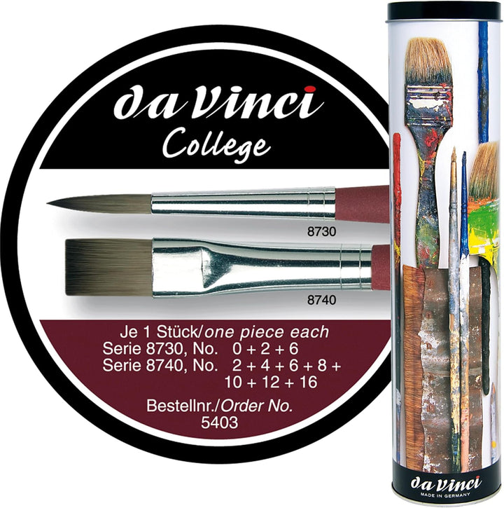 da Vinci Oil &amp; Acrylic Serie 5403 College Pinselset Synthetik mit Geschenkdose, mehrere Grössen, 10