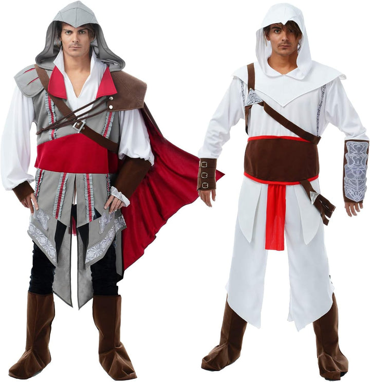 Herren Kostüm Assassins Creed Altair Deluxe Gr. M-XL weiss Fasching Karneval (L), L