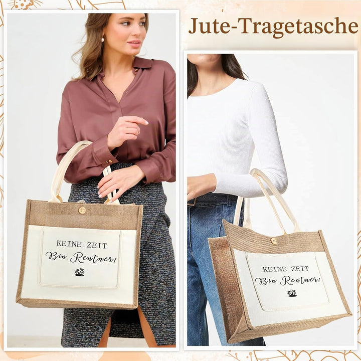 Tarklanda Jutetasche Damen Geschenk Jute Shopper Bag, Jute Einkaufstasche personalisiert Jutebeutel