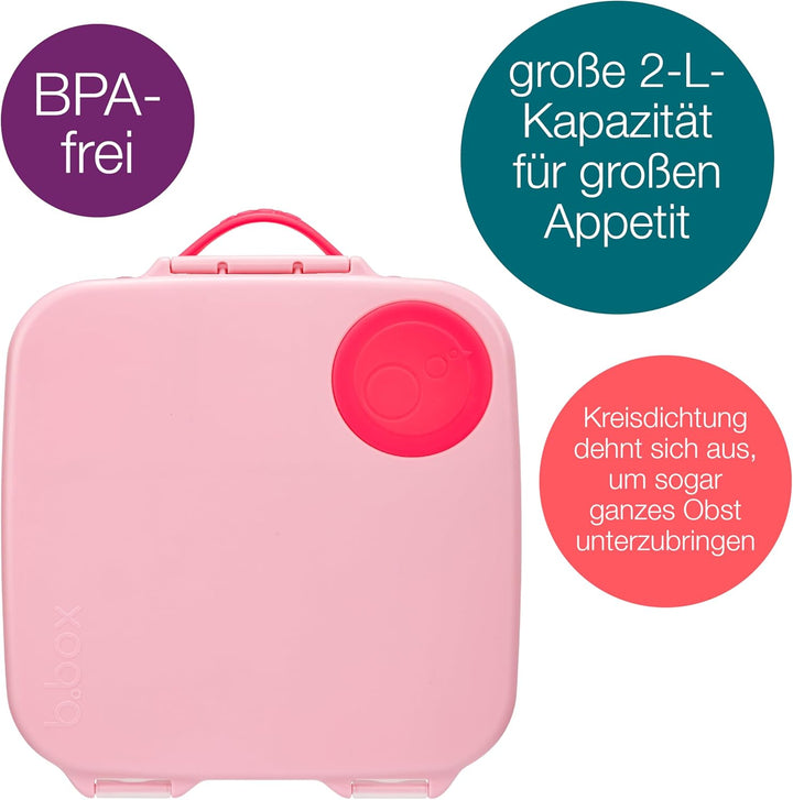 b.box Brotdose | Grosse Bento-Box mit 4 Fächern (2 auslaufsicher), herausnehmbarer Trenner, Gel-Kühl