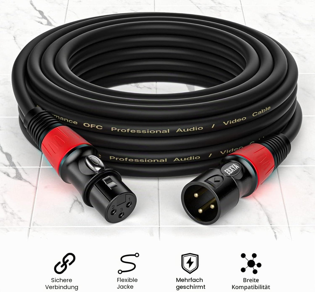 EBXYA XLR Mikrofonkabel 1m 6er-Pack für Studio &amp; DMX Y 1m 6Pack, Y 1m 6Pack
