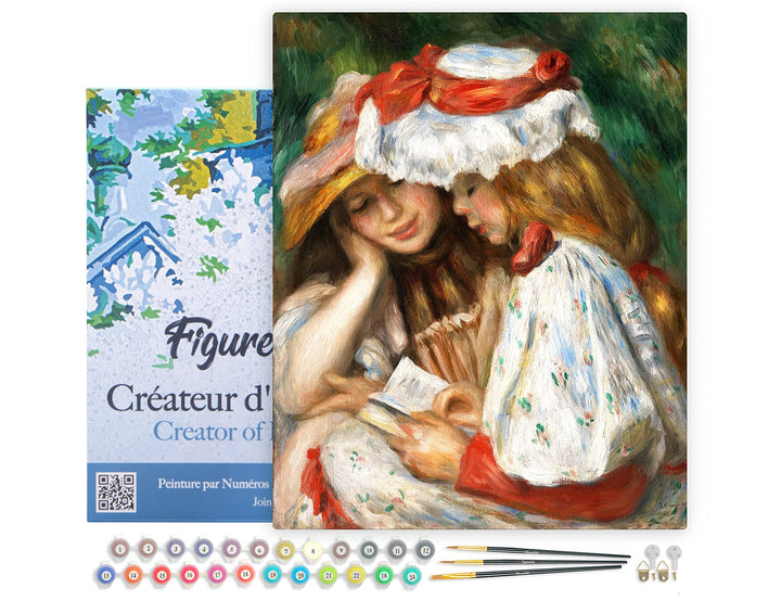 Figured'Art Malen Nach Zahlen Erwachsene Mit Rahmen Zwei Lesende Mädchen - Renoir - Paint by Numbers