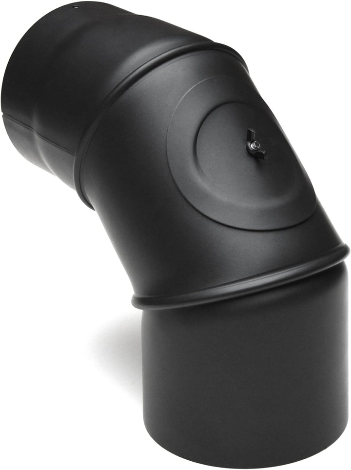 raik SH031-130-sw Raik Rauchrohrbogen/Ofenrohr 130mm - 0° - 90° mit Reinigungsöffnung