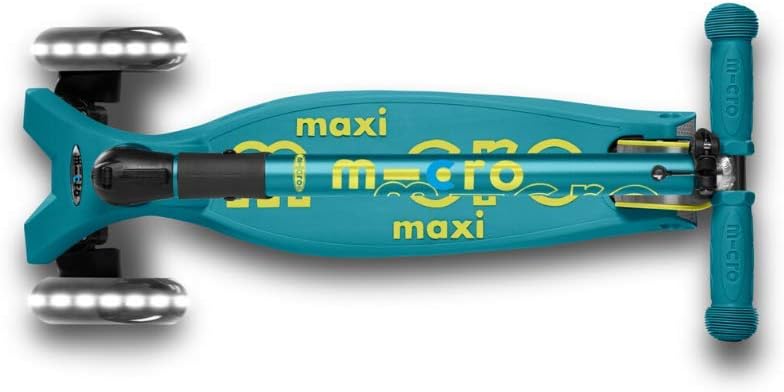 Micro Kickboard – Maxi-Deluxe, faltbarer LED-Scooter mit drei Rädern, Lean-to-Steer, zusammenklappba