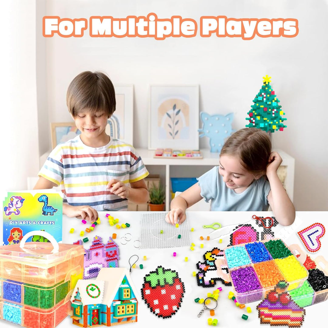Sicherungsperlen-Set für Kinder – 11000 Sicherungsperlen, 20 Farben, 5 mm Perlen, Bastelsets mit Auf