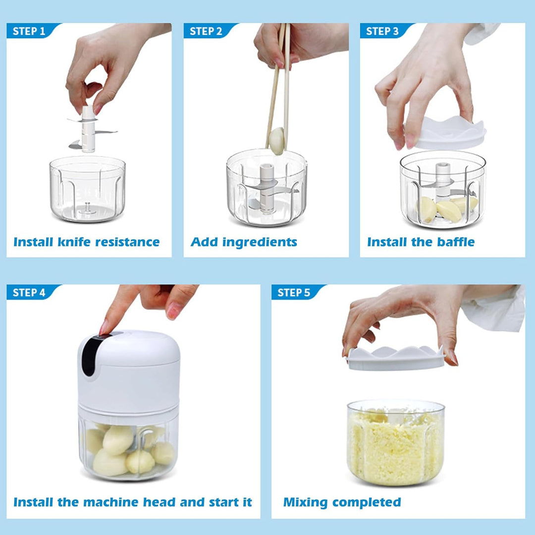Zwiebel Zerkleinerer, Mini Zerkleinerer Elektrisch, Zerkleinerers Küche Elektrisch 100/250/350 ml, U