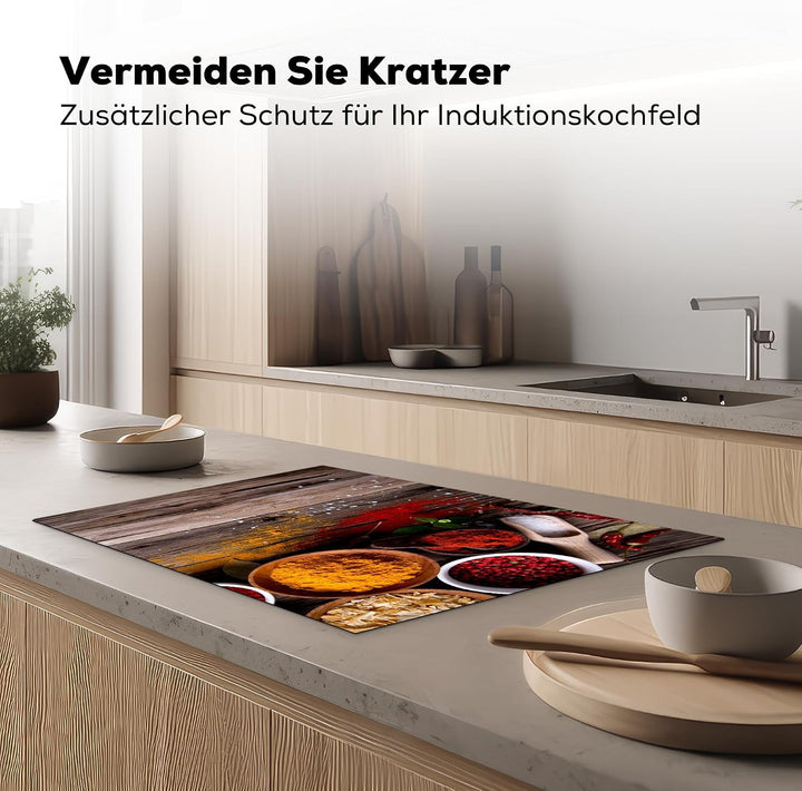 KitchenYeah© Herdabdeckplatte Einteilig Induktionsmatte Küche Abdeckung | 78x52 cm - Ceranfeld Herd