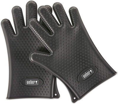 Weber 7017 Silicone Grilling Gloves, Black Einzelbett, Einzelbett