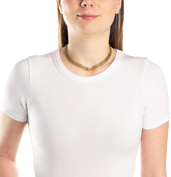 Leonardo Jewels Milanese Halskette, Kette aus Edelstahl, gold, Statement-Kette, 40-47 cm Länge, Bric