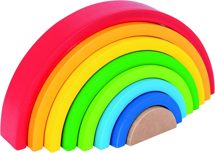 Eichhorn - Regenbogen, Sortier- und Stapelspielzeug in farbenfrohen Farben, 8 teilig, 17,5 cm lang,