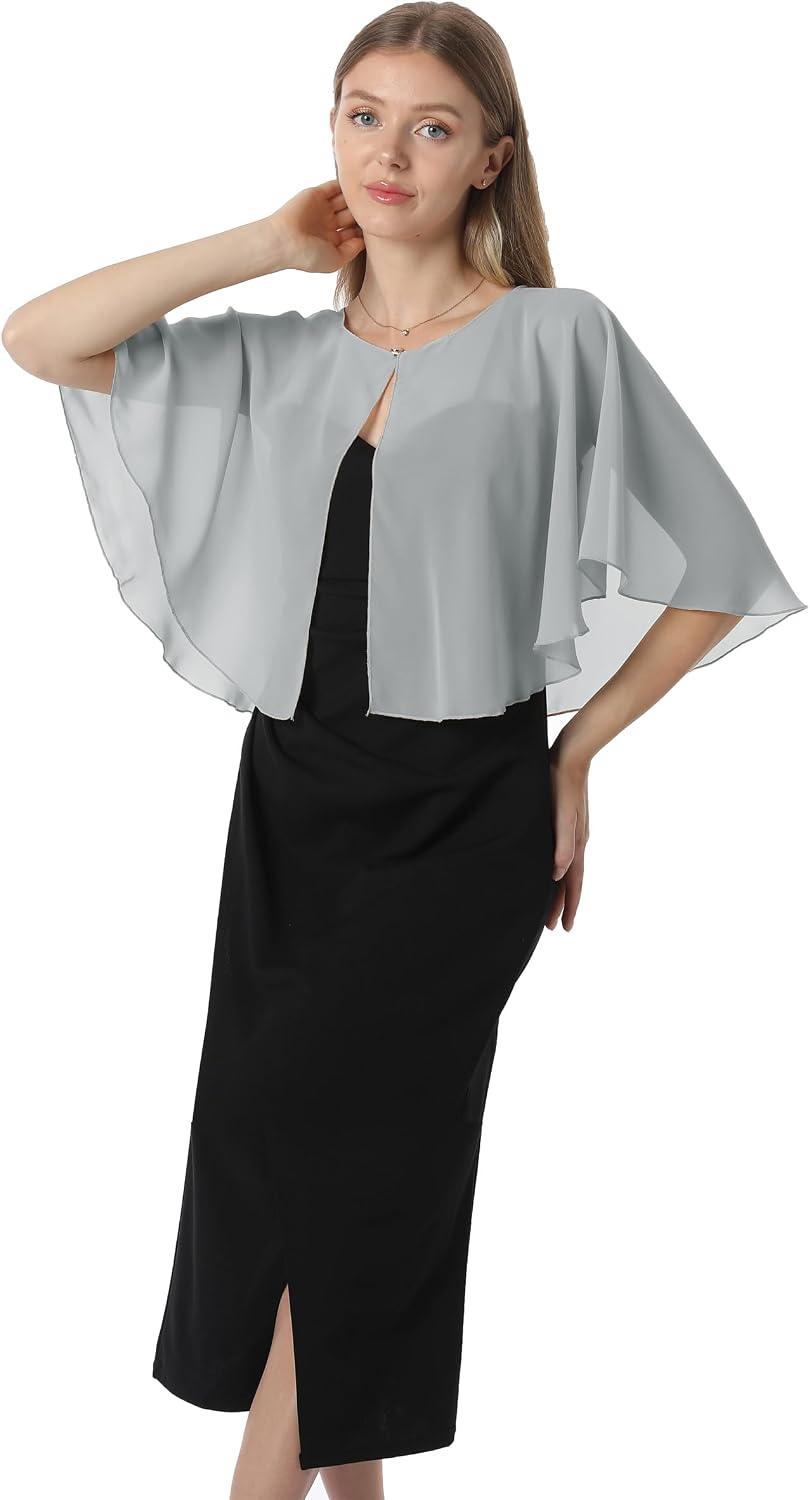 Chiffon Capelet Soft capes Shawls and Wraps for Evening Dress Wedding Cape 1920s shawl accessories f