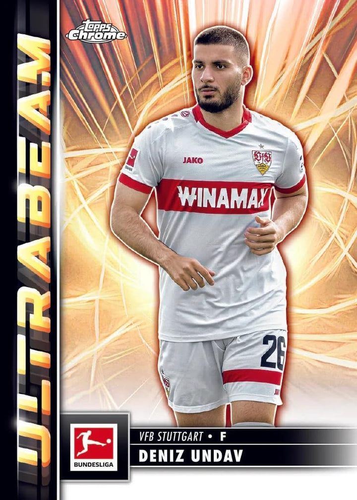Topps Chrome Bundesliga Season 2024/25 Fussball Vorteilsbox - 7 Packungen pro Box - 4 Karten pro Pac