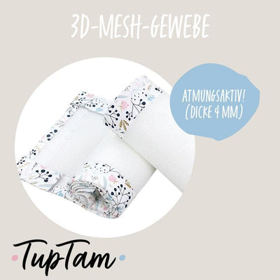 TupTam Gitterstäbe Schutz Netz Babybett Nestchen 3D Mesh 2 Pack, Farbe: Vogelbeere, Grösse: ca. 128