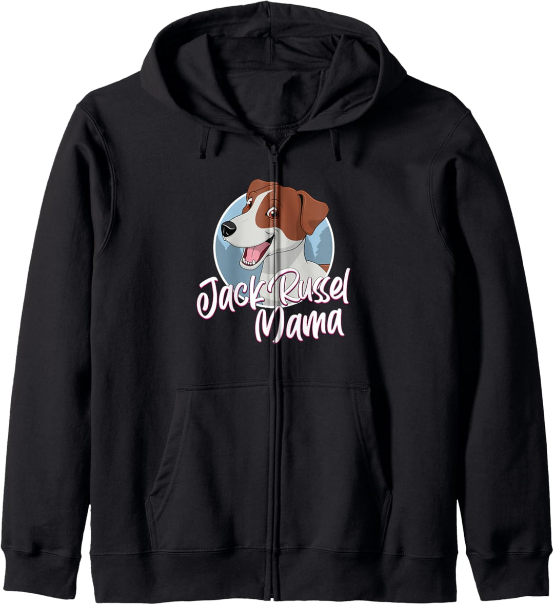Jack Russel Mama mit Comic Zeichnung - Damen Kapuzenjacke