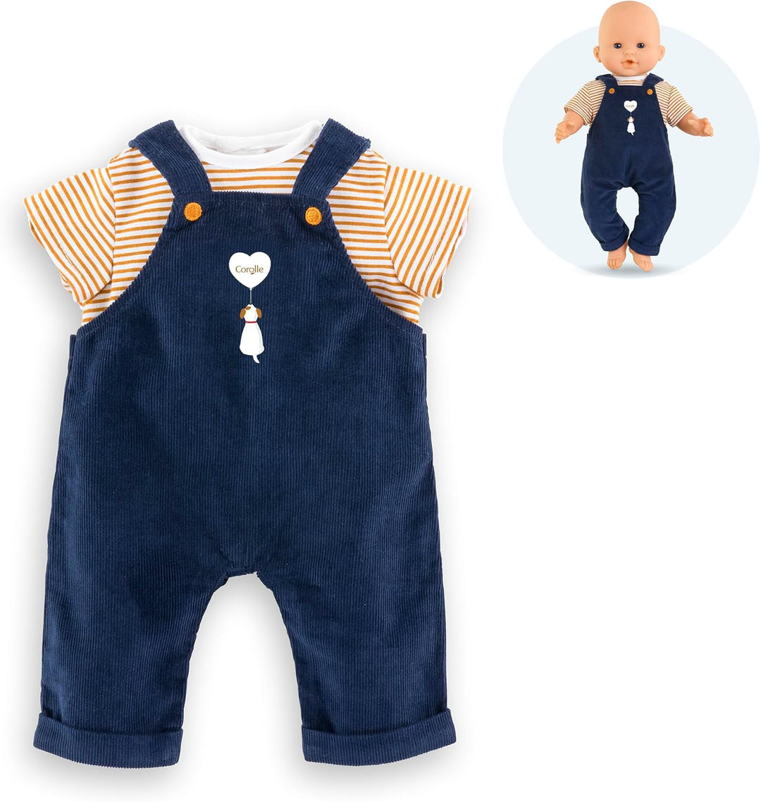 Corolle T-Shirt und Latzhose, Marineblau, Kleidung, für Puppen, 36 cm, ab 2 Jahren, 9000141890