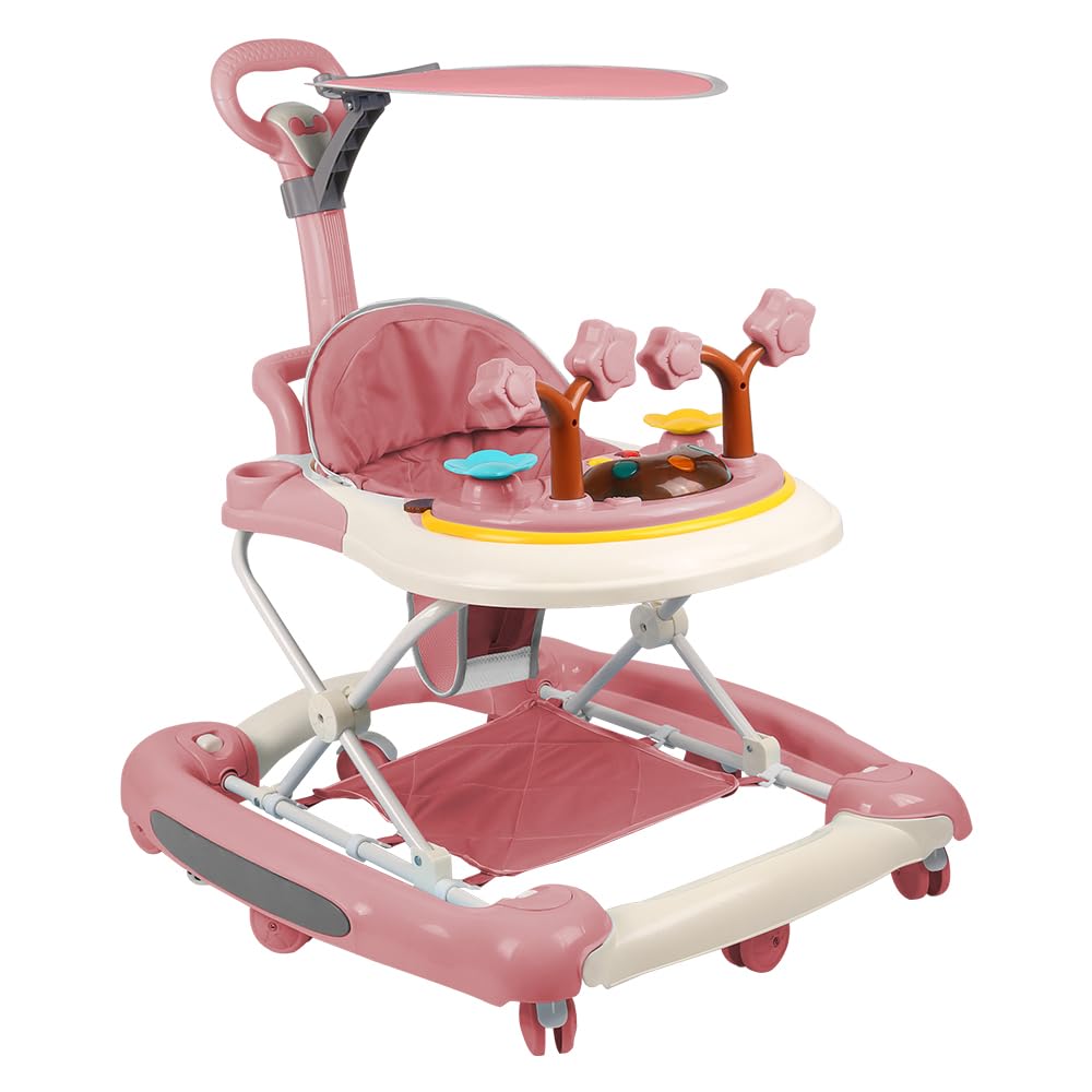 Baby Lauflernhilfe, Baby Walker Höhenverstellbar, Überrollsicherer Lauflernwagen mit Leisen 360°-Lau