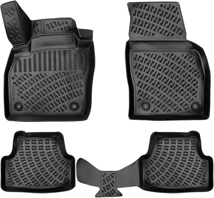 Passgenau 3D Fussmatten Auto Kompatibel mit Skoda Fabia 4 ab 2021 Auto Zubehör 1. und 2. Reihe Gummi