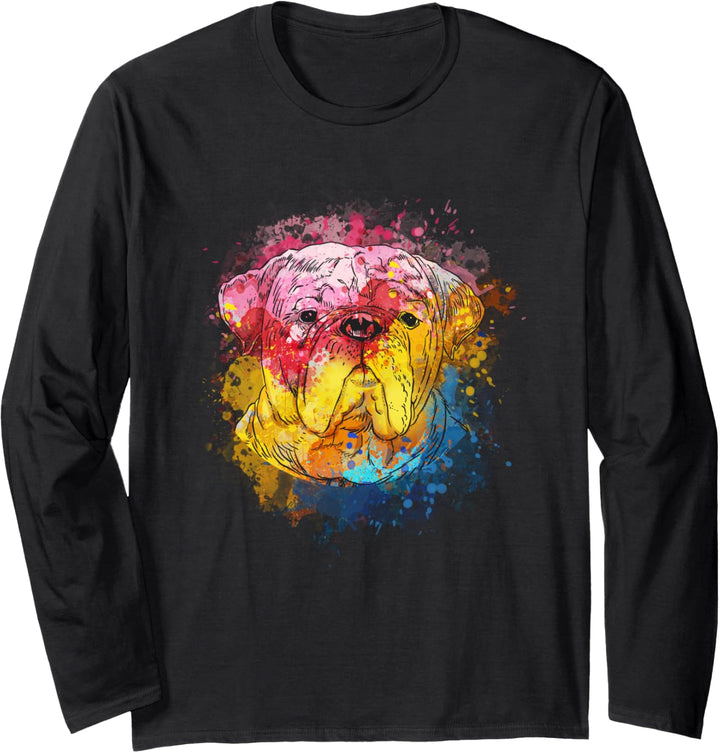 Bulldogge Bekleidung für Bulldog Mama & Dad Bulldogge Langarmshirt