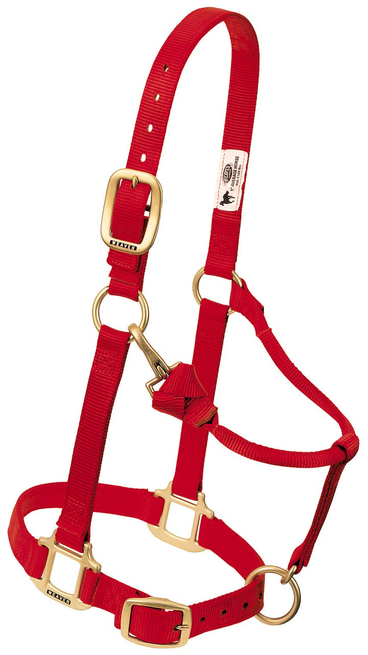 Weaver Leather Original verstellbares Nylonhalfter für Pferde 1" Rot/Ausflug, einfarbig (Getaway Sol