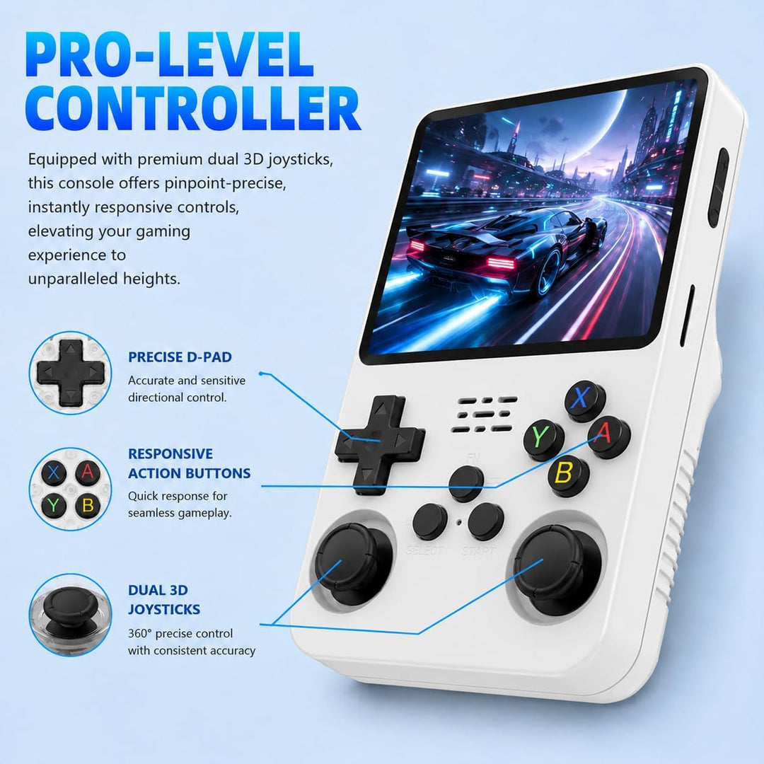 Anbernic RG351M Handheld Spielkonsole WiFi/Bluetooth, Retro Konsole mit 64G TF Card 2500 Spiele, RK3