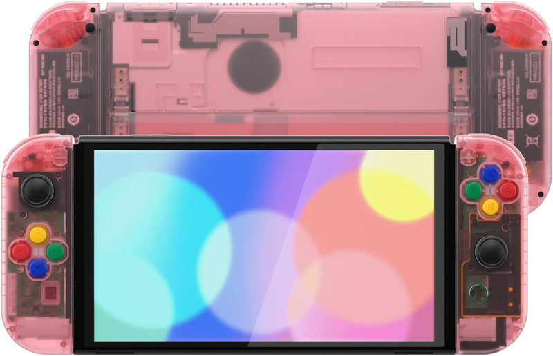 eXtremeRate Full Hülle für Nintendo Switch OLED, DIY-Ersatz Konsole case & Kickstand, NS Joycon Gehä