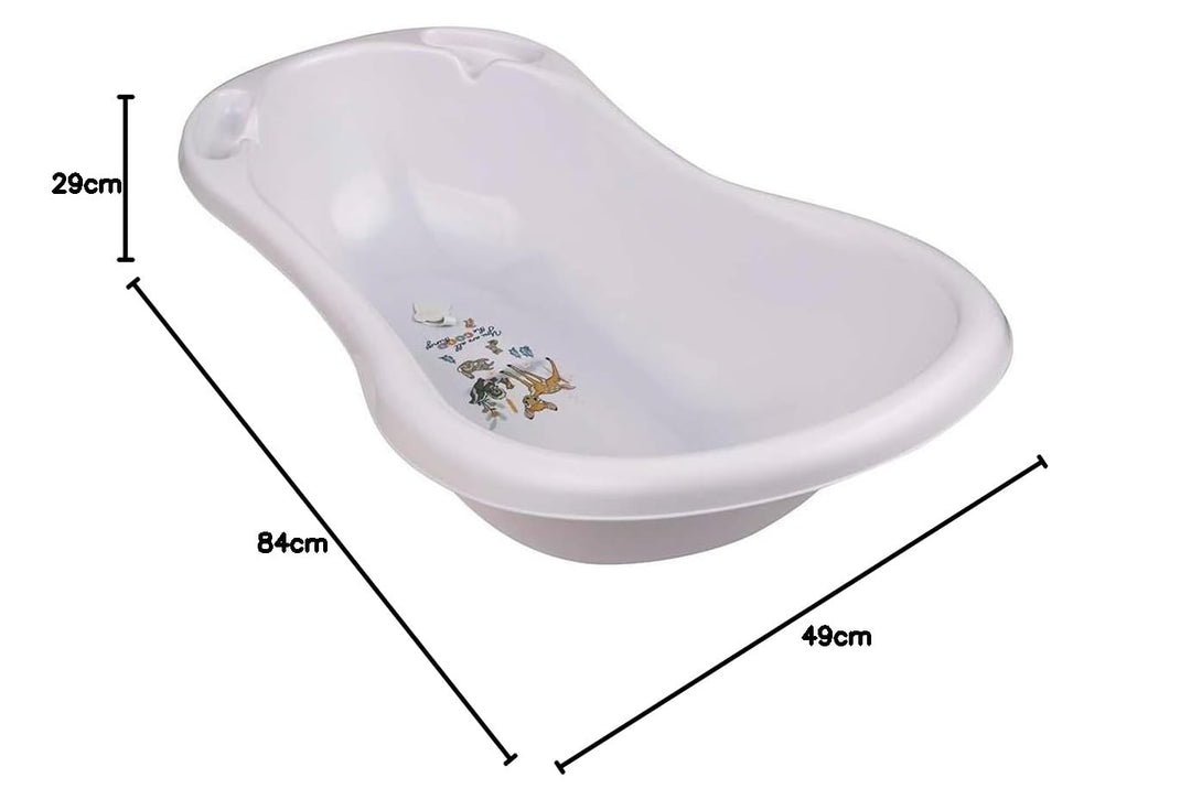 keeeper Bambi Ergonomische Babywanne mit Stöpsel, Ab 0 bis ca. 12 Monate, 84 cm, Maria, Nordic White