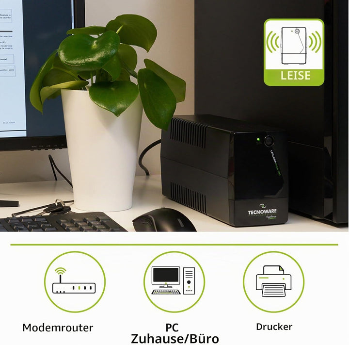 Tecnoware Power Systems - Unterbrechungsfreie Stromversorgung | 750 VA Schutz vor Stromausfällen | A