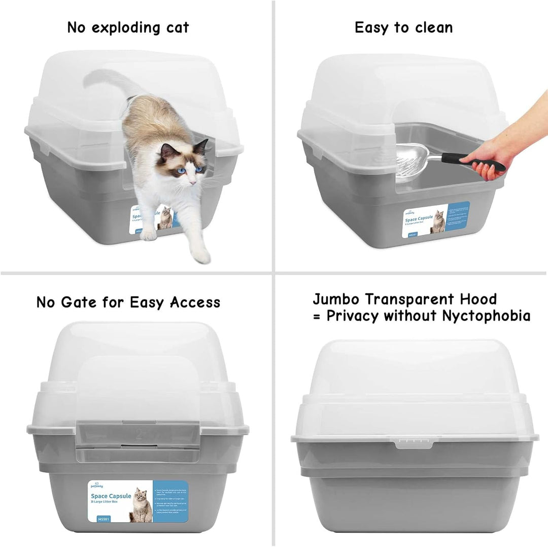 3in1 katzenklo mit Deckel gross katzentoilette, Jumbo Hooded Katzentoilette XXL Katzen klo mit Haube