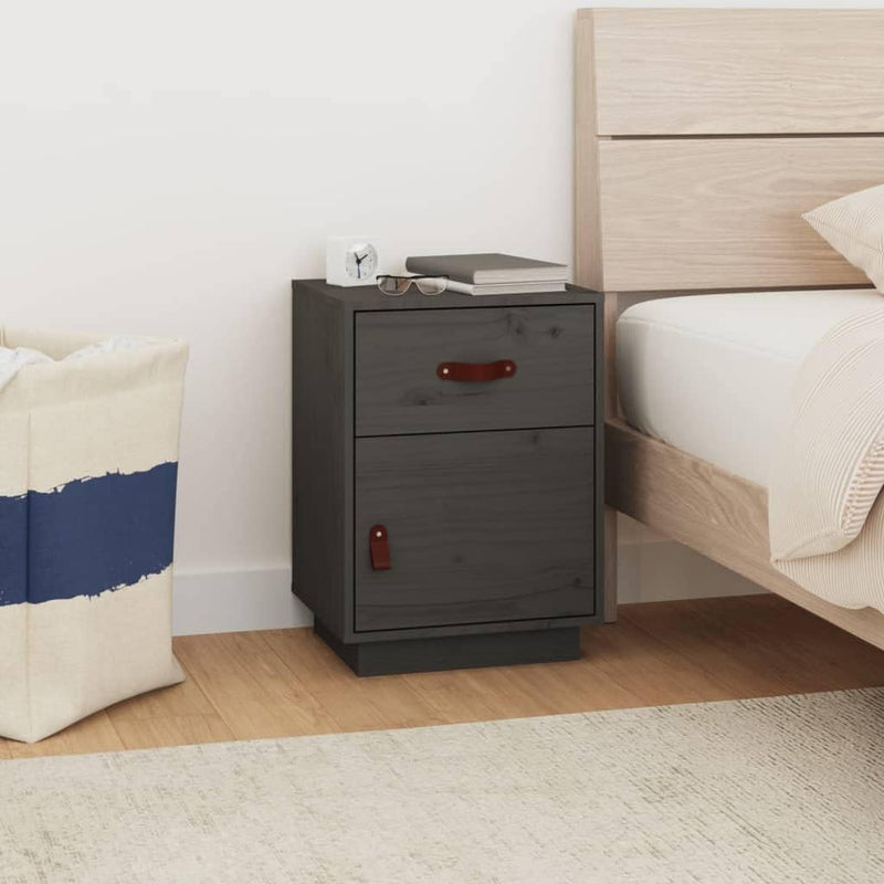 FIRBNUS Bedside Table Nachtkonsole Beistelltisch mit Stauraum Night Stand Nachttisch Grau 40x34x55 c