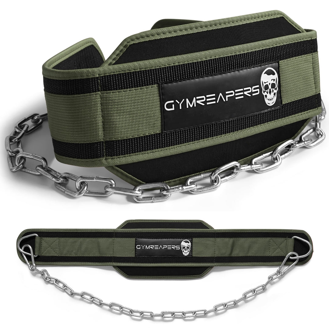 Gymreapers Dip-Gürtel mit Kette für Gewichtheben, Klimmzüge, Dips – robuste Stahlkette für zusätzlic