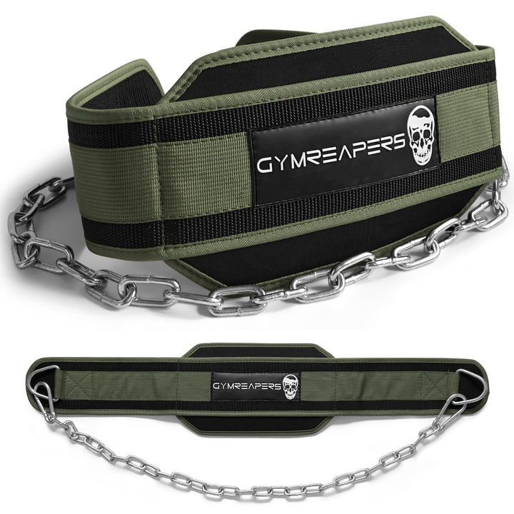 Gymreapers Dip-Gürtel mit Kette für Gewichtheben, Klimmzüge, Dips – robuste Stahlkette für zusätzlic