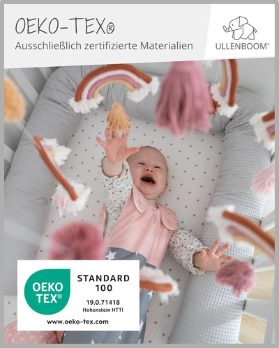ULLENBOOM Sommerschlafsack Baby Rosa Grau (Made in EU) - Aus OEKO-TEX Materialien - 0,5 TOG, Schlafs