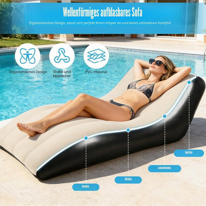 Aufblasbares Sofa, Lounge Sessel aufblasbar, Wasserdichtes Luftsofa Aufblasbares, Aufblasbare Couch,