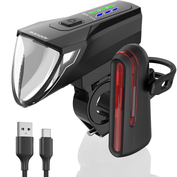 Fahrradlicht-Set Starlight – StVZO zugelassen, 70 Lux LED Frontlicht & Rücklicht mit USB-C, Akku bet