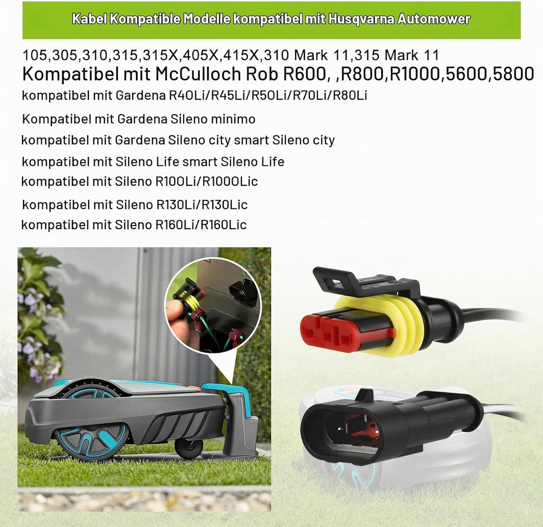Shentec 5M Niederspannungskabel Transformator Kabel kompatibel mit Gardena Robotic R38Li, R40Li, R80