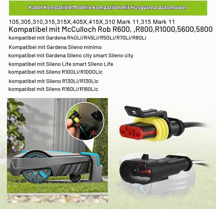 Shentec 5M Niederspannungskabel Transformator Kabel kompatibel mit Gardena Robotic R38Li, R40Li, R80
