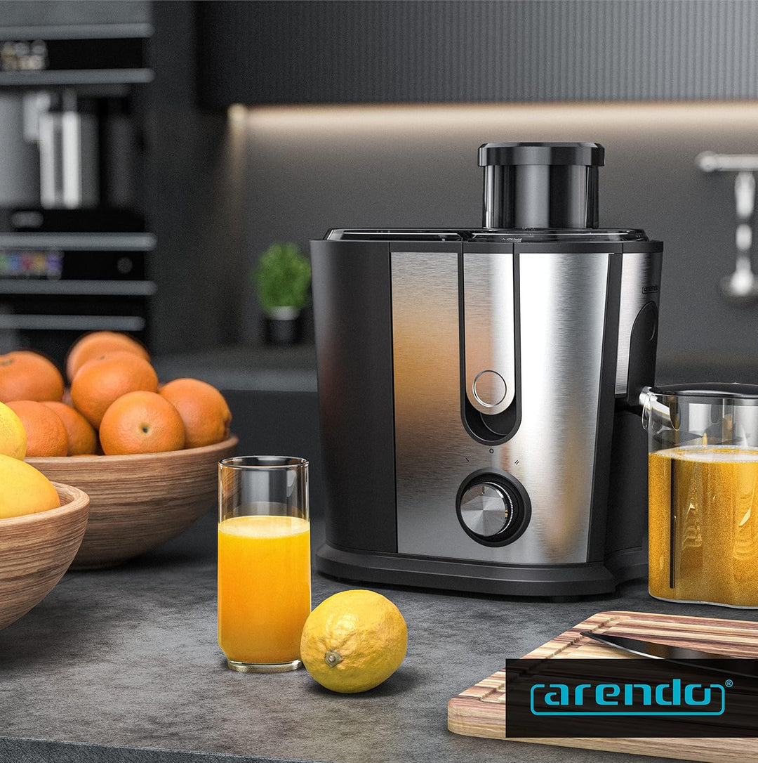 Arendo - Entsafter für Obst und Gemüse in Edelstahl - Zentrifugaler Entsafter Juicer - elektrisch -