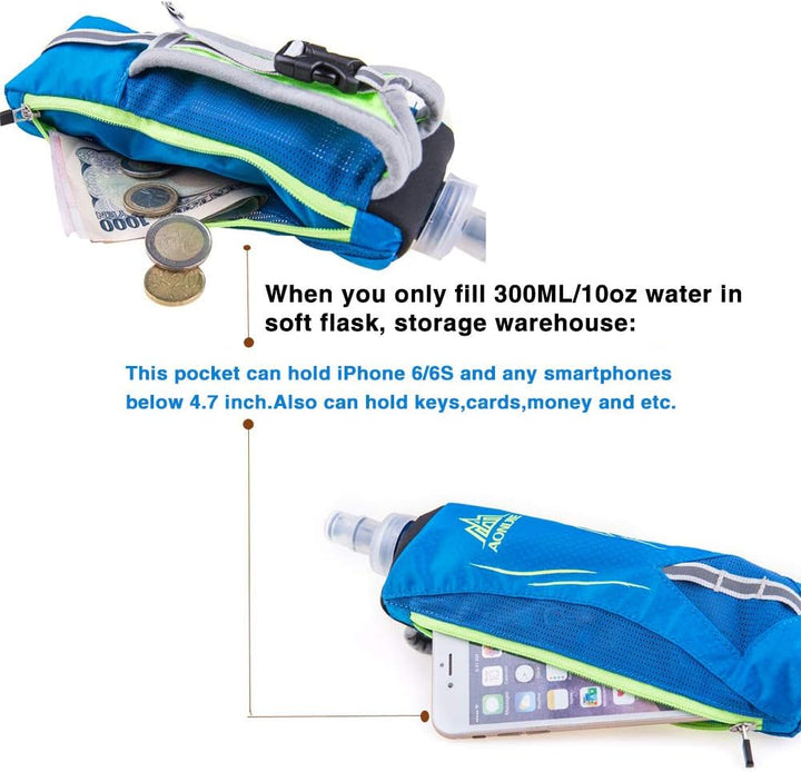 Geila Handheld Trinkflasche zum Laufen, 17 oz Handheld Trinkflasche mit Trageriemen, BPA Sport Soft