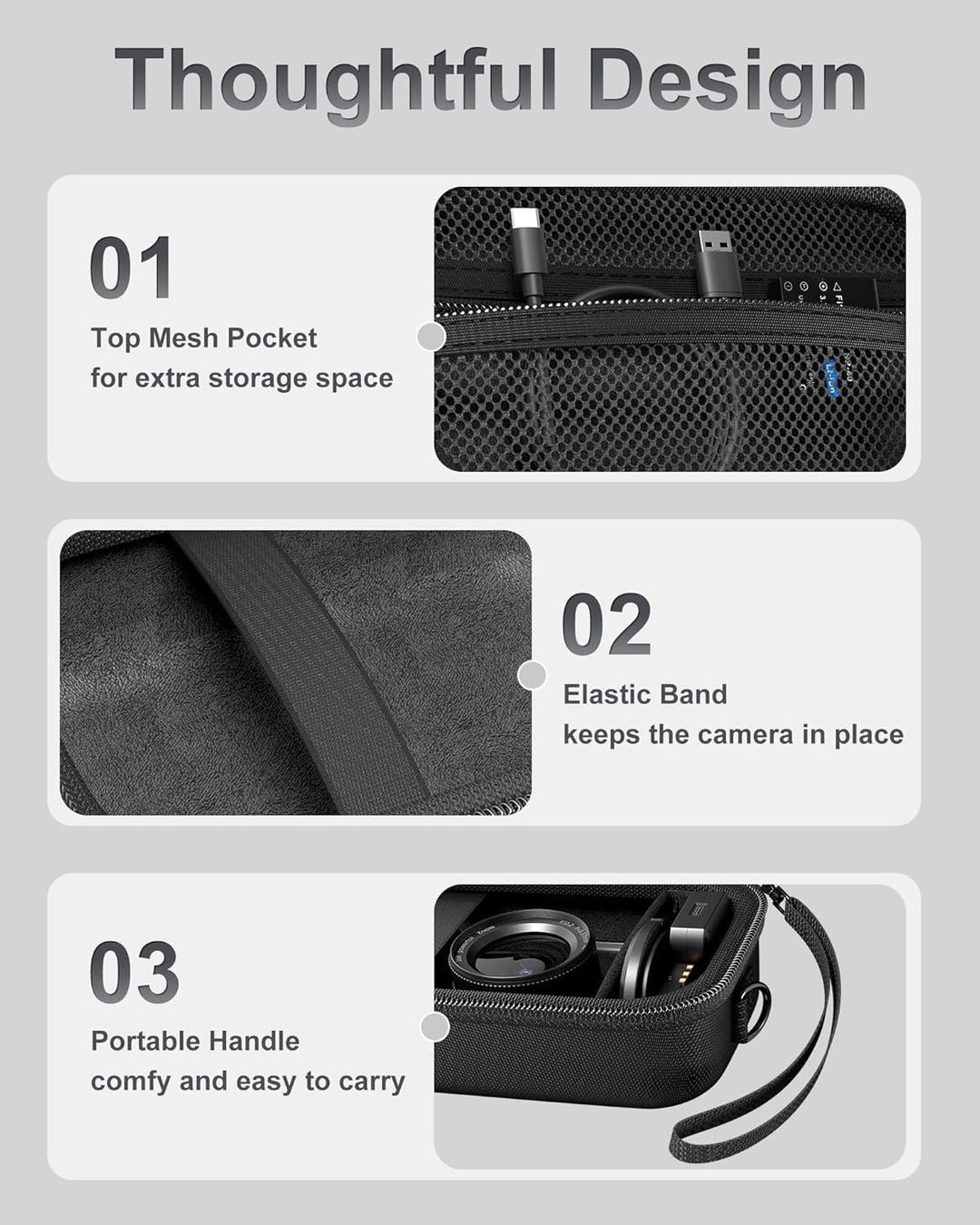 ProCase Kameratasche für 4K Digital Kamera + Tragetasche für DJI Neo 2