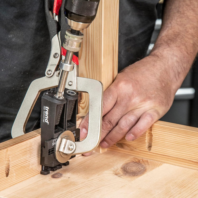 Trend 3-in-1 Pocket Hole Jig, Für schnelle und präzise Verbindungen von Holz und Sperrholz, PH/JIG/B