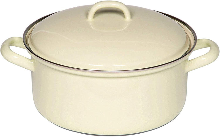Riess Kasserolle mit Chromrand, Gemüsetopf, mit 2 Griffen, Ø 16 cm, 1 l, gelb