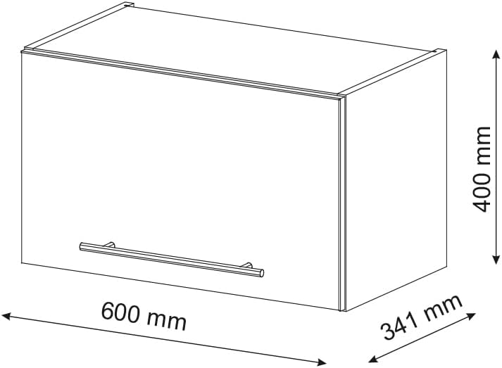 Vicco Hängeschrank Fame-Line, Anthrazit Landhaus, 60 cm | Flach, zur Kombination mit weiteren Module