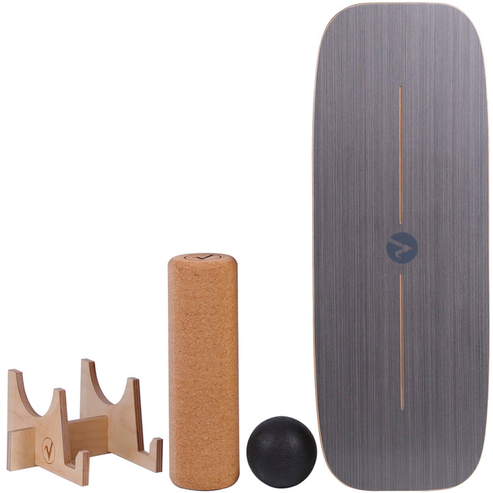 Balance Board aus Holz in – mit abgerundeten Ecken – inkl. Rolle für Neuromuscular Response Training