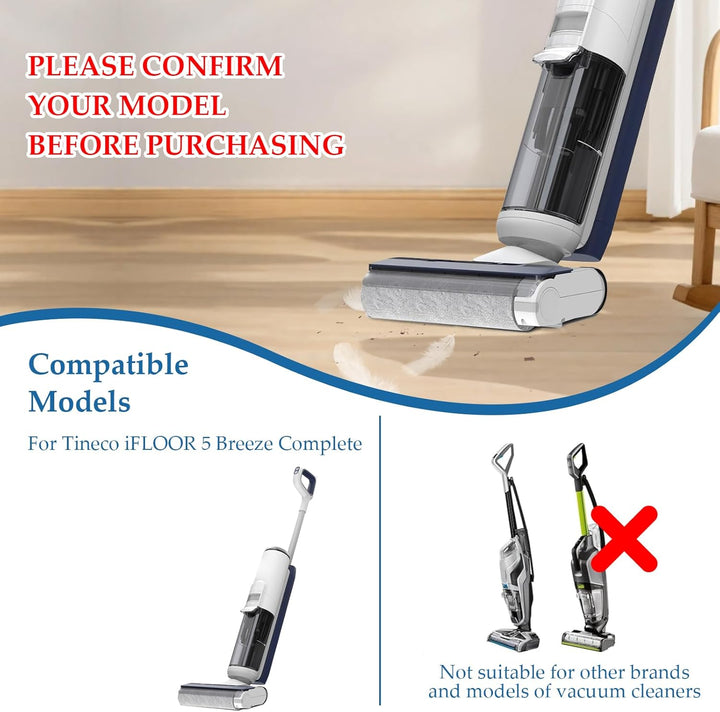 Bürstenrolle Ersatzteile für Tineco iFloor 5 Breeze Complete Nass und Trockensauger Zubehör, 2 Walze