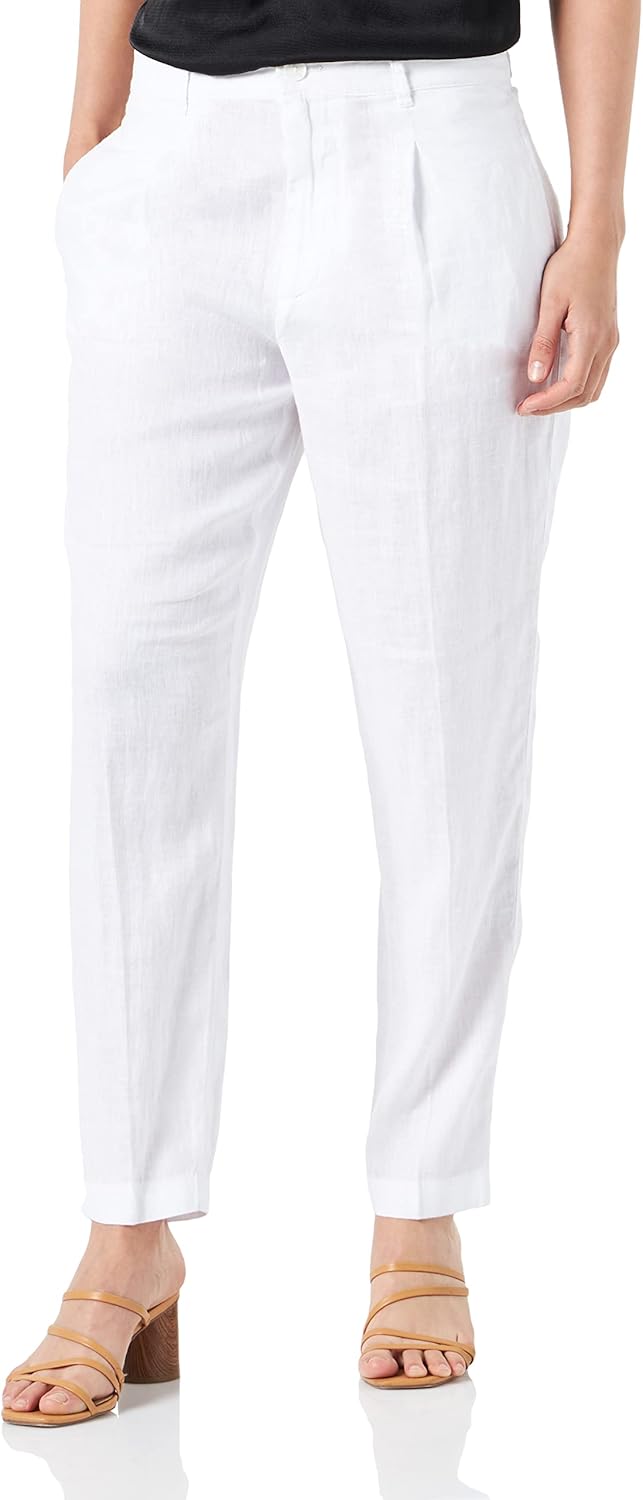 s.Oliver Damen Hose, 7/8 40 Weiss 0100, 40 Wei&#xDF; 0100