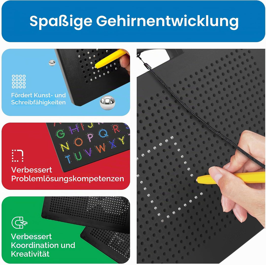 PicassoTiles 2-in-1 doppelseitiges magnetisches Zeichenbrett Kleinbuchstaben und Freestyle-Schreible