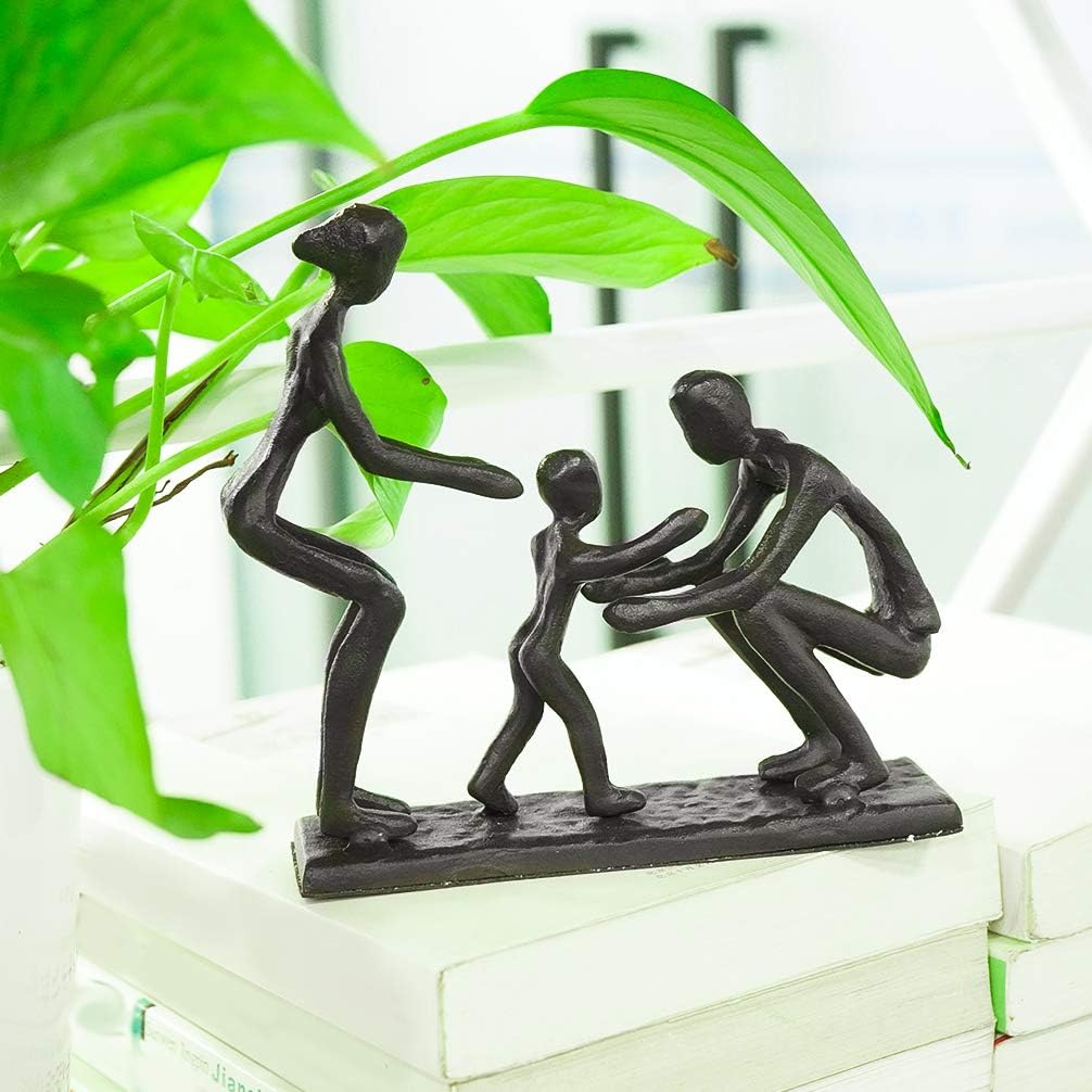 Aoneky Familie Figur Statue - Metall Kunst Skulptur Geschenk für Jahrestag, Geburtstag，Dekoration fü